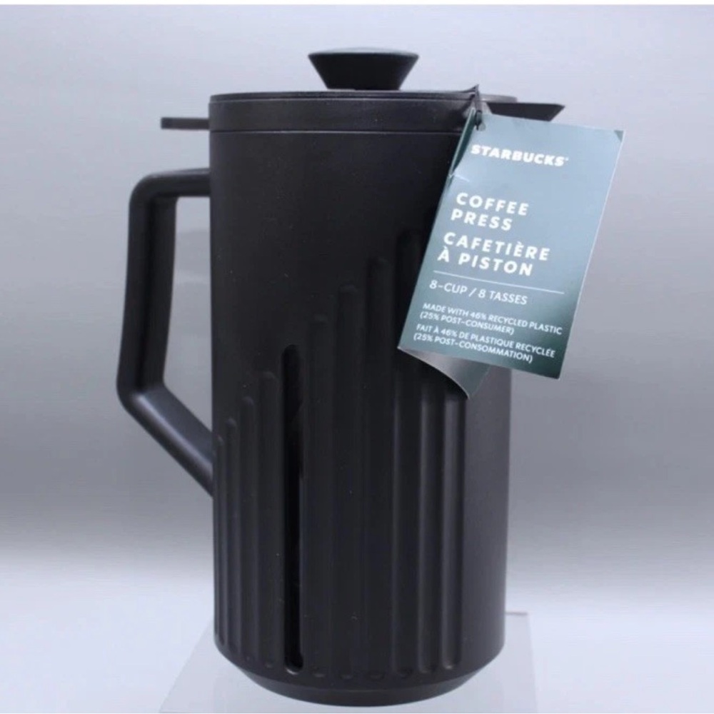 Starbucks 8-Cup Black French Press Coffee & Instructions - NEW